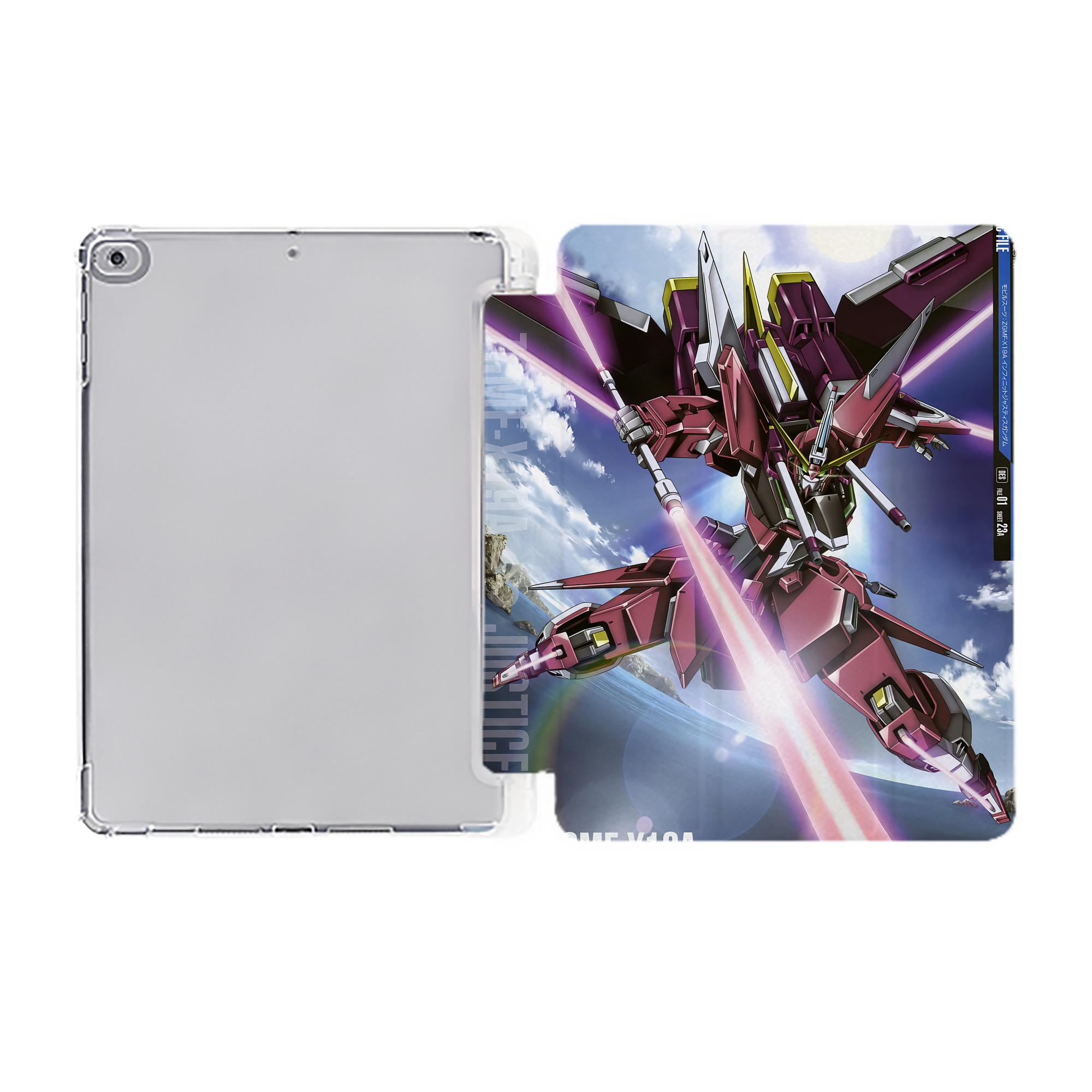 （画像用） 機動戦士ガンダム Mobile Suit Gundam IPad ケース ペン収納付き 三つ折りスタンド PUレザー×シリコン 対応機種9.5/10.5/10.9インチ